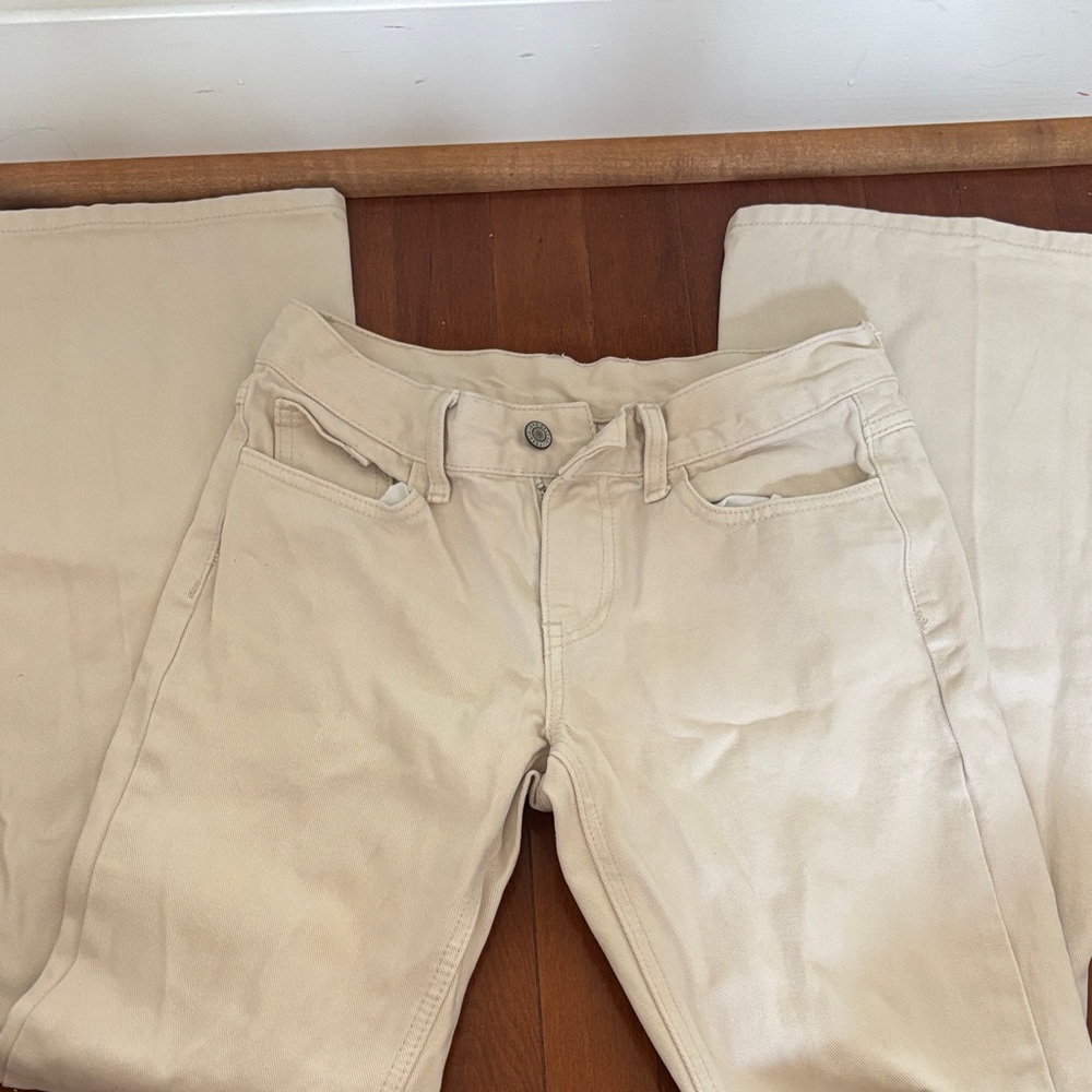 John Galt Women's Beige Flare Leg Jeans